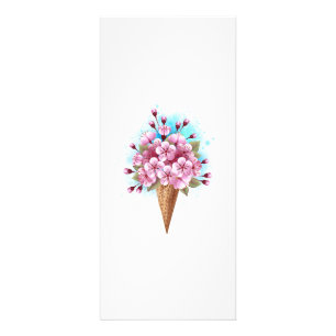 Pink Sakura Ice Cream Waffle Cone Rack Card