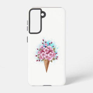 Pink Sakura Ice Cream Waffle Cone Samsung Galaxy Case