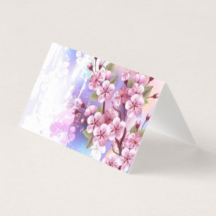 Pink Sakura on Painting Background