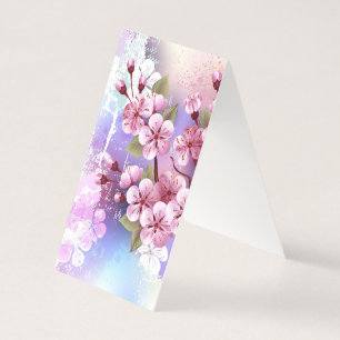 Pink Sakura on Painting Background