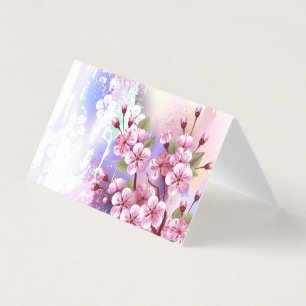 Pink Sakura on Painting Background