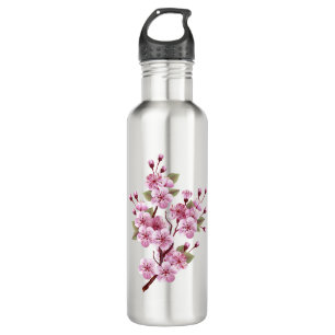 Pink Sakura on Painting Background 710 Ml Water Bottle
