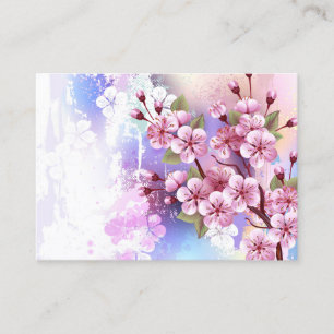 Pink Sakura on Painting Background Appointment Card