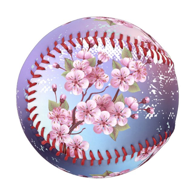 Pink Sakura on Painting Background Baseball (Front Left)