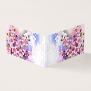 Pink Sakura on Painting Background Business Card