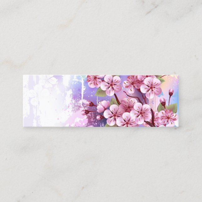 Pink Sakura on Painting Background Calling Card (Front)