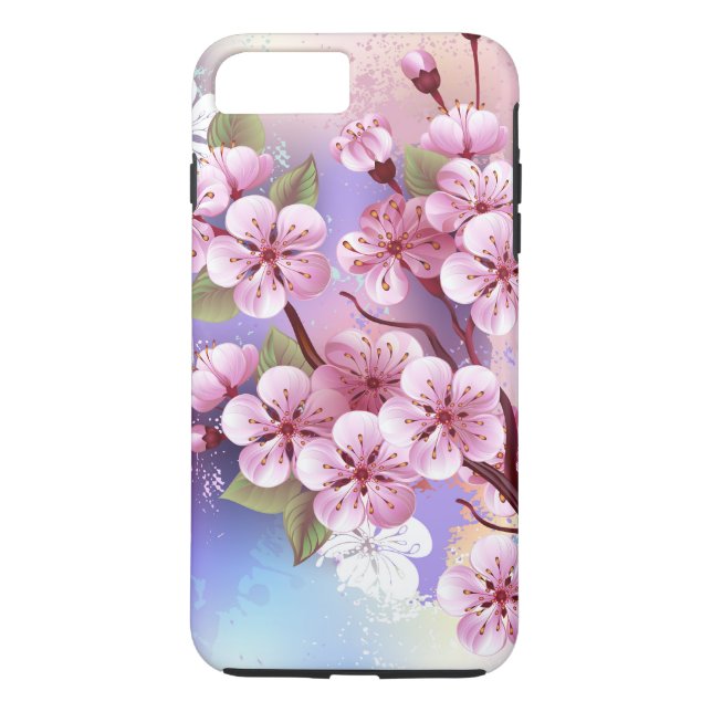 Pink Sakura on Painting Background Case-Mate iPhone Case (Back)