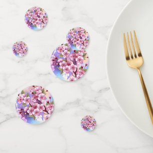 Pink Sakura on Painting Background Confetti