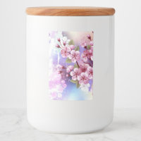 Pink Sakura on Painting Background