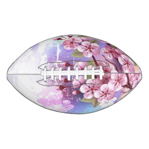 Pink Sakura on Painting Background Football