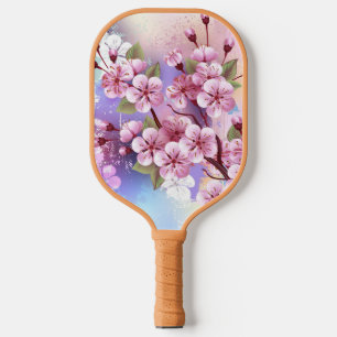 Pink Sakura on Painting Background Pickleball Paddle
