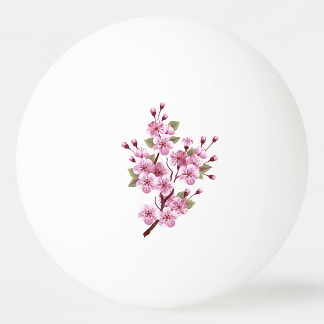 Pink Sakura on Painting Background Ping Pong Ball (Front)