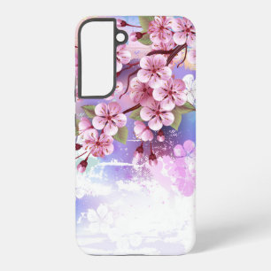 Pink Sakura on Painting Background Samsung Galaxy Case