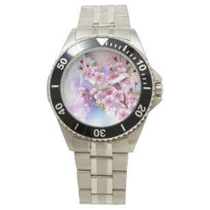 Pink Sakura on Painting Background Watch