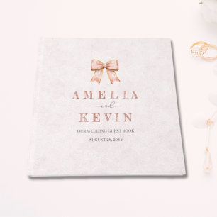 Pink Sakura Ribbon Engagement Party Guest Book