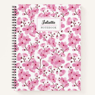 Pink Sakura Spiral Notebook