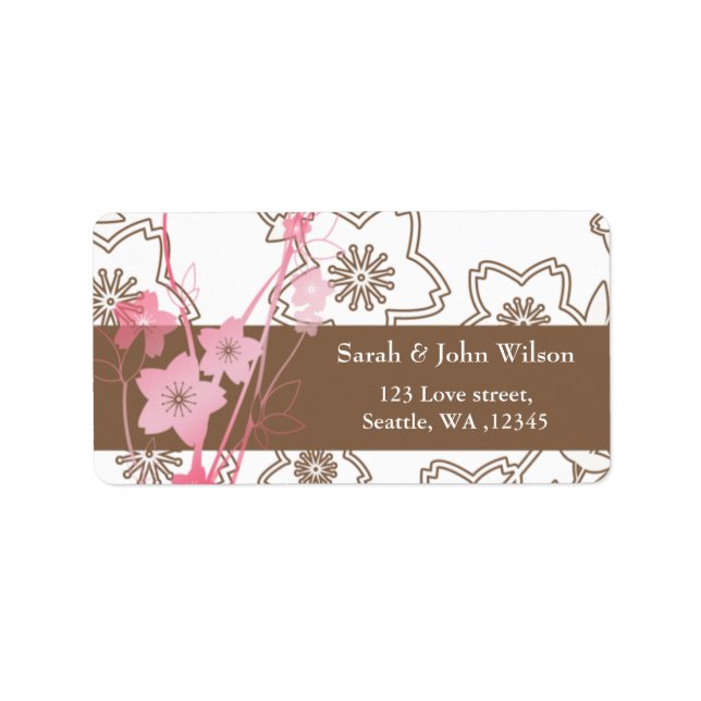 Pink Sakura Wedding Label (Front)