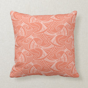 pink salmon background fish pattern   pillow