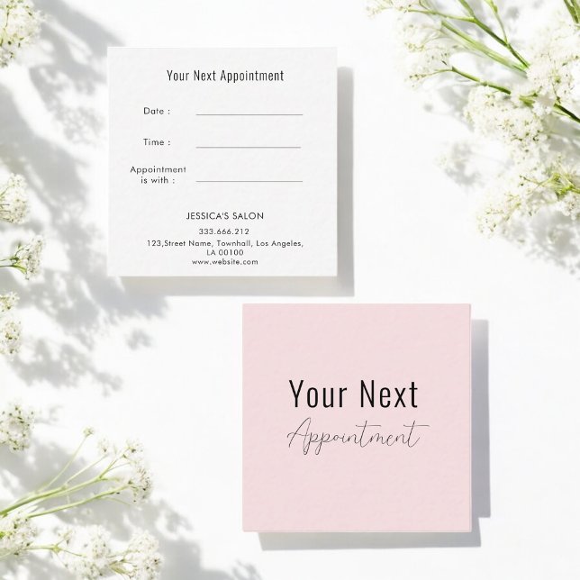 Pink Salon Makeup Artist Appointment Card (Creator Uploaded)