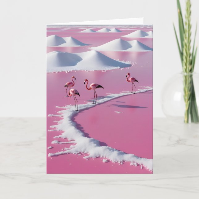 Pink salt flats of bonaire card (Front)