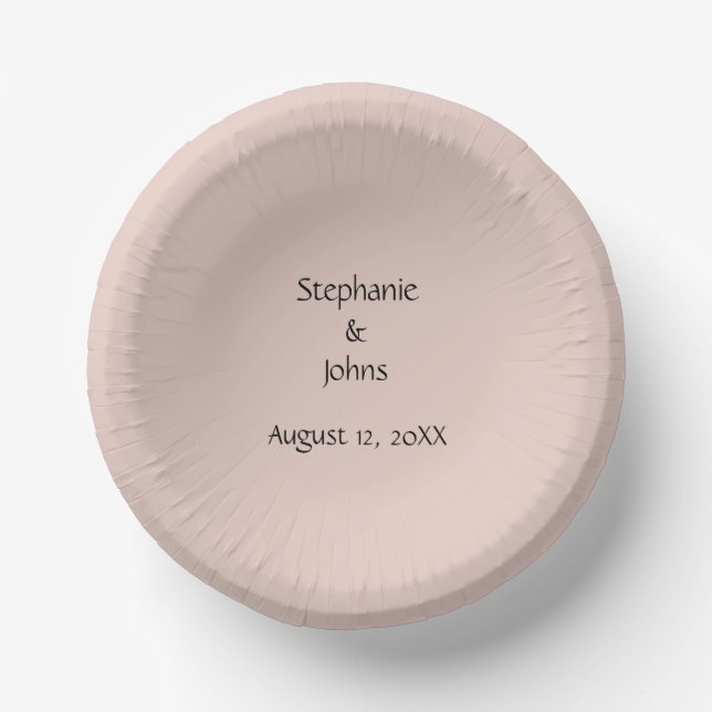 Pink Salt Wedding Custom Couple Name Monogram Cute Paper Plate (Front)
