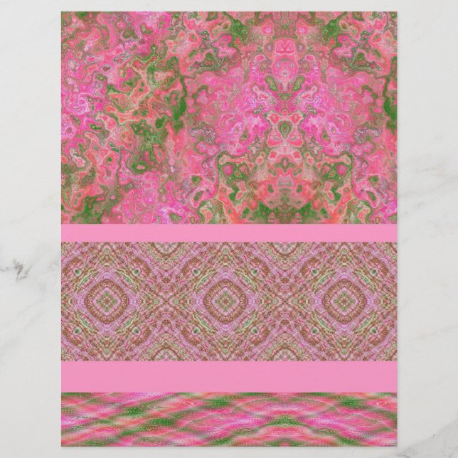 Pink Sampler Bulk Scrapbook Paper Pages (Front)