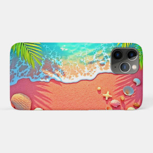 Pink Sand Beach Paradise Design iPhone 11 Pro Case