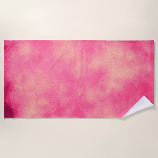 Pink Sand Cloud Effect  Beach Towel (Front)