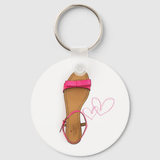 Pink sandals shoes key chain