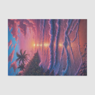 Pink Sands Beach Cove Decoupage   Tropical Beach  Tissue Paper