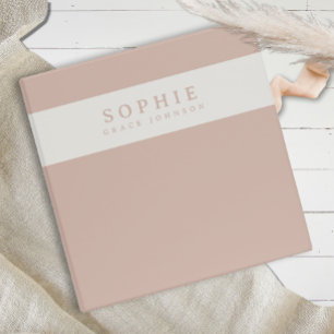 Pink Sandstone Typography Baby Shower Album Binder