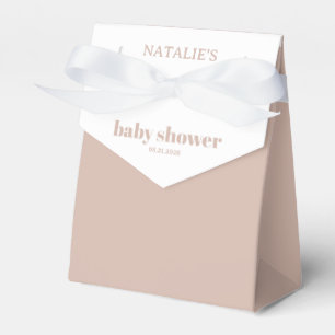 Pink Sandstone Typography Baby Shower Favor Box