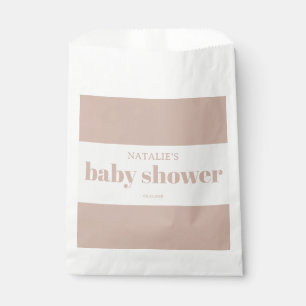 Pink Sandstone Typography Baby Shower Favour Bag