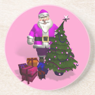 Pink Santa Claus Coaster