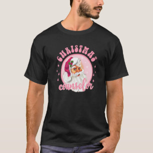 Pink Santa Claus Counselor  Vintage Pink Christmas T-Shirt