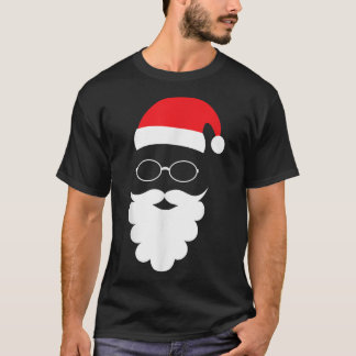 Pink Santa Claus face motif T-Shirt