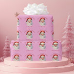 Pink Santa Claus Personalized Girls Christmas Wrapping Paper<br><div class="desc">Customize this pretty pink from Santa Claus wrapping paper with your own personalized text with your little girl's name in red script. This beautiful old fashioned drawing of Santa's red hat and white beard are the perfect holiday stickers for your children's presents under the tree on Christmas day.</div>