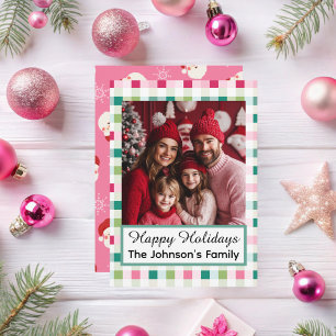 Pink Santa  Holiday Card