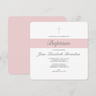 Pink Sash Baptism invitation