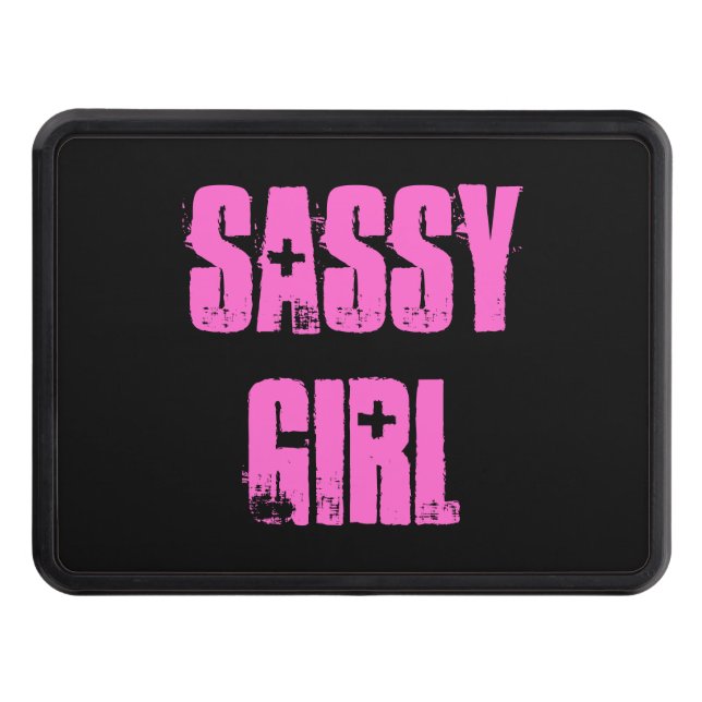 Pink Sassy Girl Truck Hitch Cover For Women (Front)