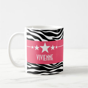 Pink Sassy Star Zebra Mug