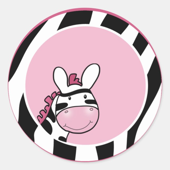 PINK SASSY ZEBRA STRIPE Envelope Seals (Front)