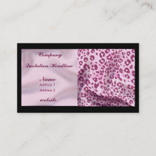 pink satin/ leopard print business card