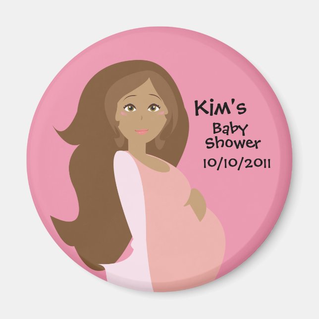 Pink Save The Date Baby Shower Magnet (Front)