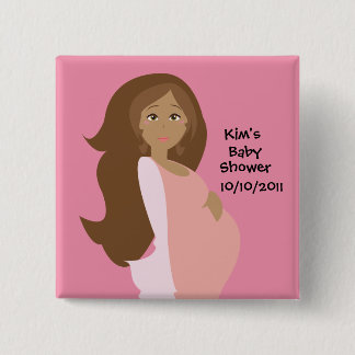 Pink Save The Date Baby Shower - Personalized 2 Inch Square Button
