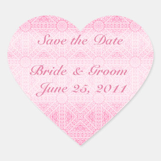 Pink Save the Date Heart Envelope Seal