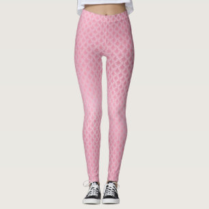 Pink Scale Pattern Leggings