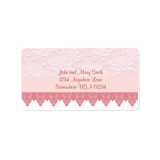 Pink Scallop and Lace 2 Address Label (Front)