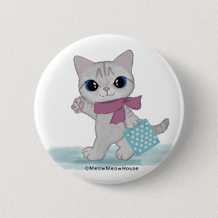 Pink Scarf Car 2 Inch Round Button