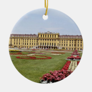 Pink Schonbrunn Castle, Vienna, Austria flowers Ceramic Ornament